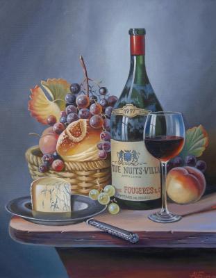 Wine with a basket and fruits. Shatalov Andrey