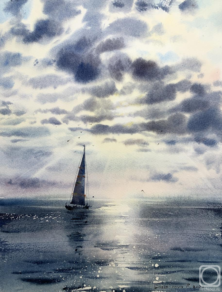 Gorbacheva Evgeniya. Sailboat and clouds #5