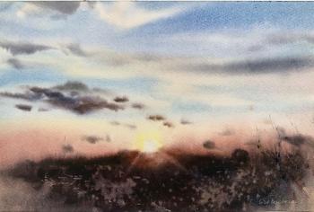 Field at sunset. Gorbacheva Evgeniya