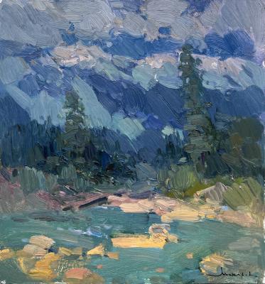 In the mountains before the rain (Landscape With Forest). Makarov Vitaly