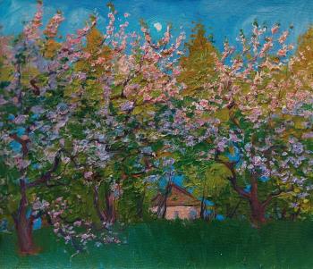 Evening in the blooming garden. Melnikov Aleksandr