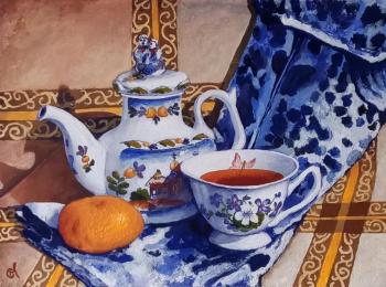 A la Gzhel (Painting With Teapot). Mishkeev Sergey
