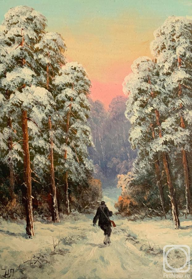 Lyamin Nikolay. Winter Evening, Forester