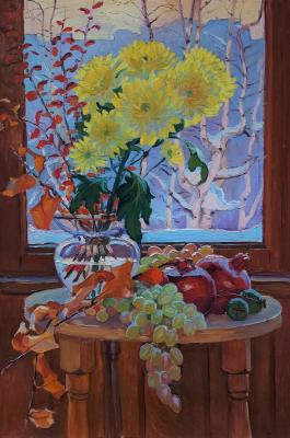 Still life at the winter window. Melnikov Aleksandr