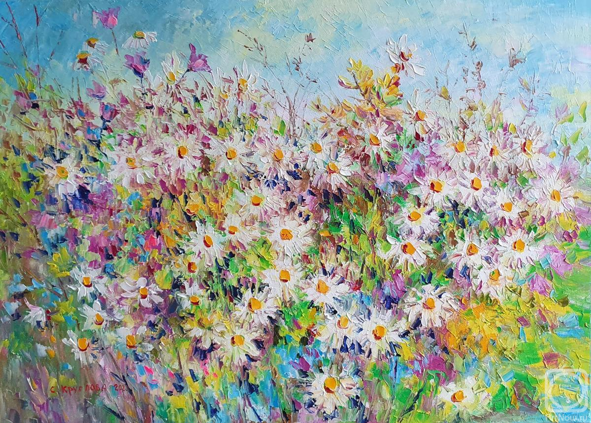 Kruglova Svetlana. Bells and daisies in the wind