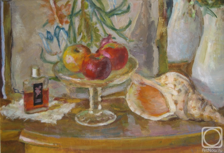 Zefirov Andrey. A Vase with Apples and a Seashell