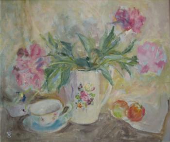 Peonies, Apples and a Cup. Zefirov Andrey