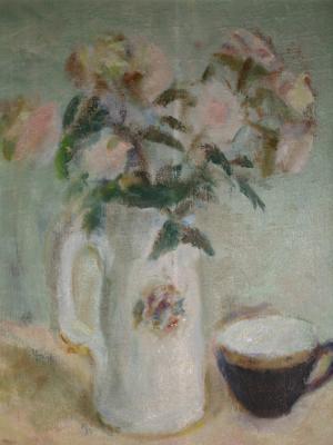 Flowers in a White Jug and a Cup. Zefirov Andrey