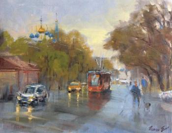 It's drizzling (Tram Street). Poluyan Yelena