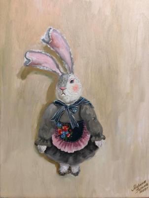 Bunny. Toy from life, hare, bunny, toys. Morina Galina