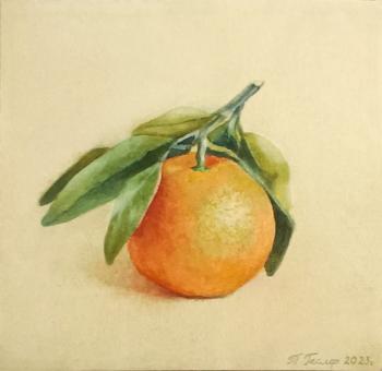 Tangerine on a branch. Gesler Tatyana