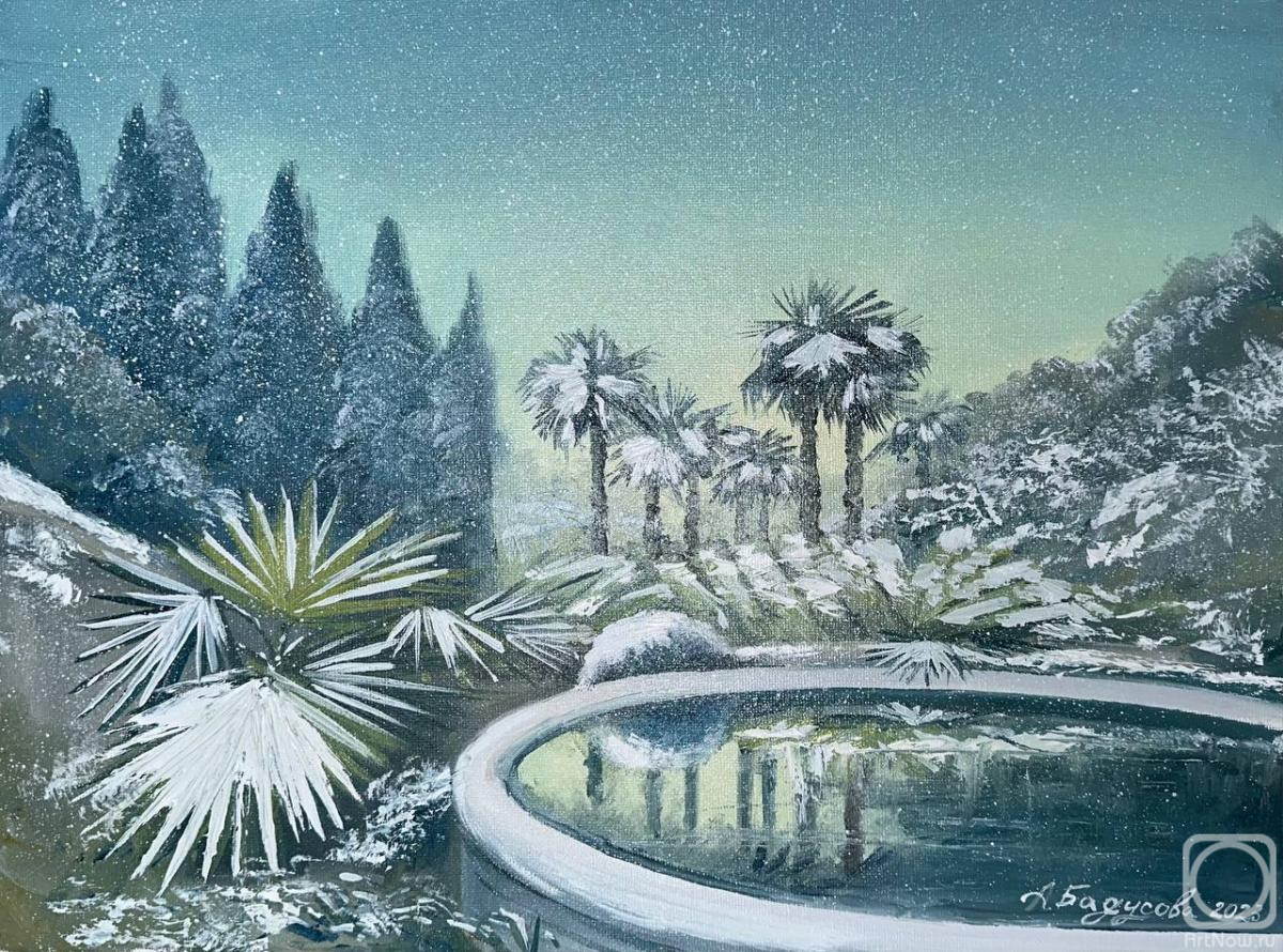 Badusova Alisa. Snow on palm trees