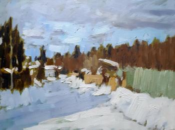 In winter, near the cottage