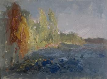 Wind on the lake (Autumn Landscape With A River). Bolotskaya Lyudmila