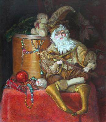 Santa Claus and garland (-). Shumakova Elena