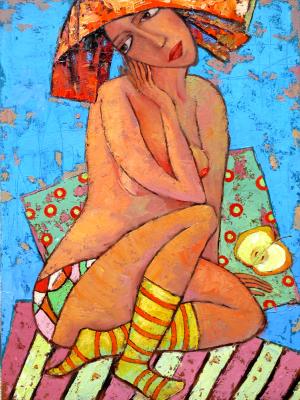 Nude in yellow socks (). Sulimov Alexandr