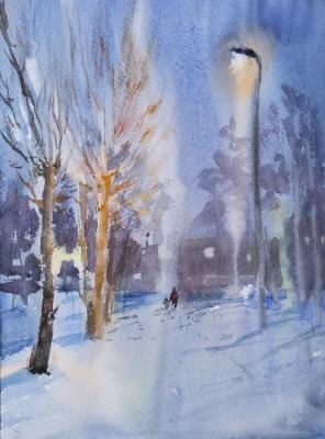 Painting Winter Day Morning. Polzikova Oksana