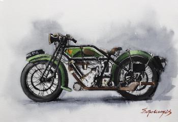 Motorcycle (Retro Motorcycle). Petrovskaya Irina