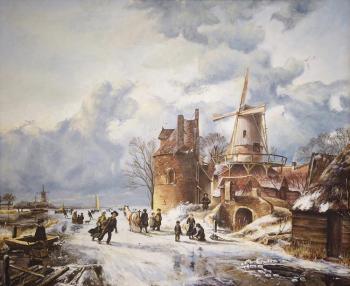 Winter view (copy of Andreas Schelfhout). Zhukov Alexey