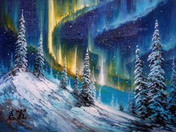 Northern lights. Aurora (Northern Landscape). Korableva Elena