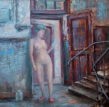 She walked naked on the stairs. Solovev Alexey