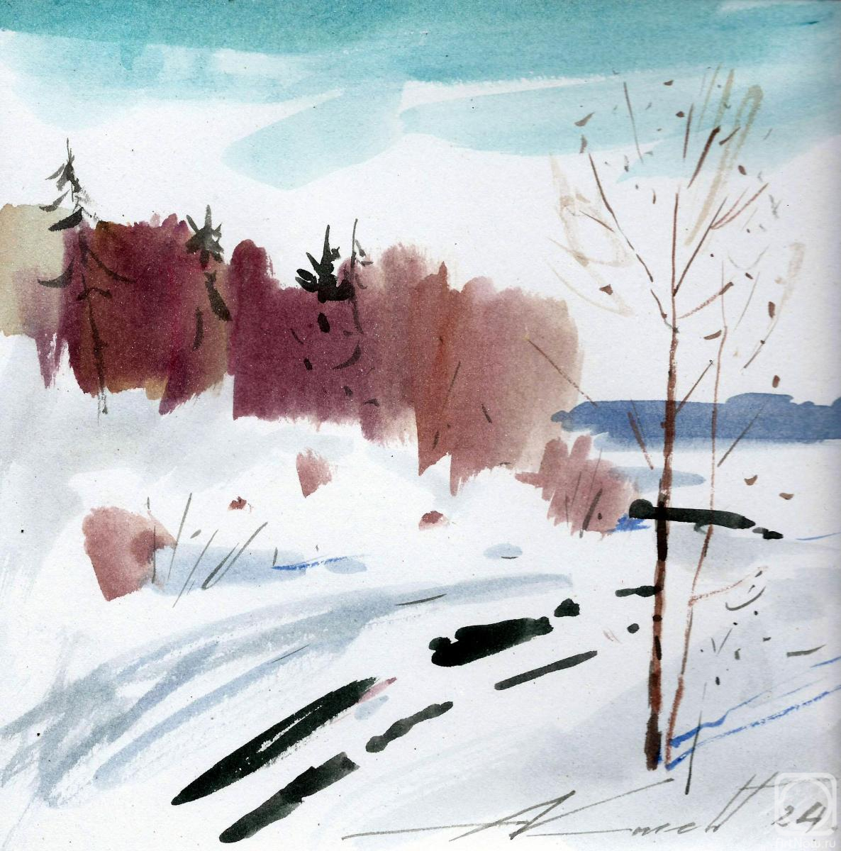 Knecht Aleksander. Winter day graphics