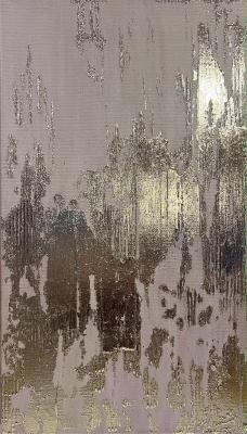 Vertical Abstraction with Textured Gold (Light Pearl Color Painting). Skromova Marina