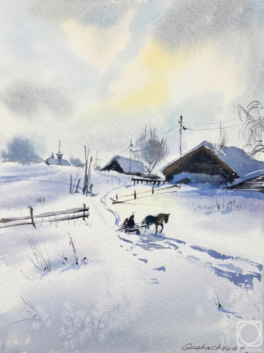 Gorbacheva Evgeniya. Winter morning in the village