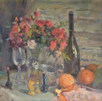 With flowers, tangerines, cup holder and chess. Fomicheva (Paola) Tatyana