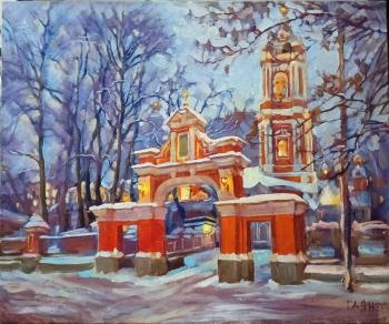 Temple of Pimen the Great at dusk (Moscow Winter Painting). Dobrovolskaya Gayane