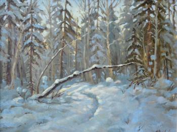 Winter Forest (Canvas Oil Painting Winter). Matveeva Evgeniya
