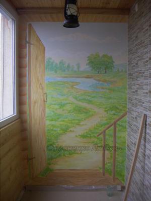Frame painting on the balcony. Simonenko Lyubov