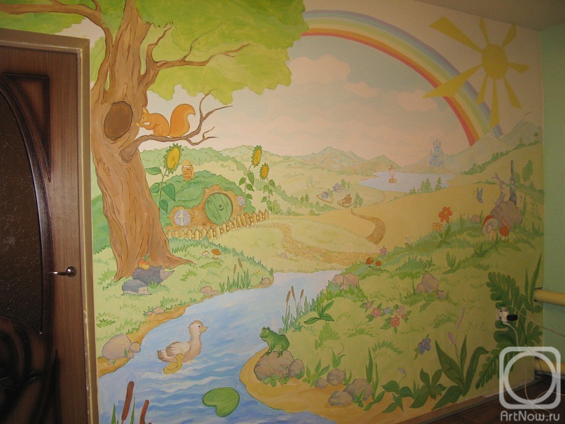 Simonenko Lyubov. Wall painting in a children's room