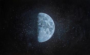 Moon in the night sky. Fyodorova-Popova Tatyana