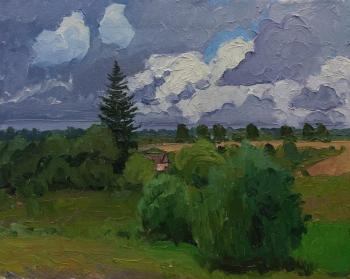 Village. A thunderstorm is coming. Melnikov Aleksandr