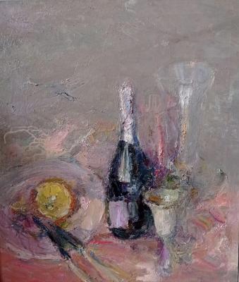 Still life with champagne (Cutlery). Kollegova Daria