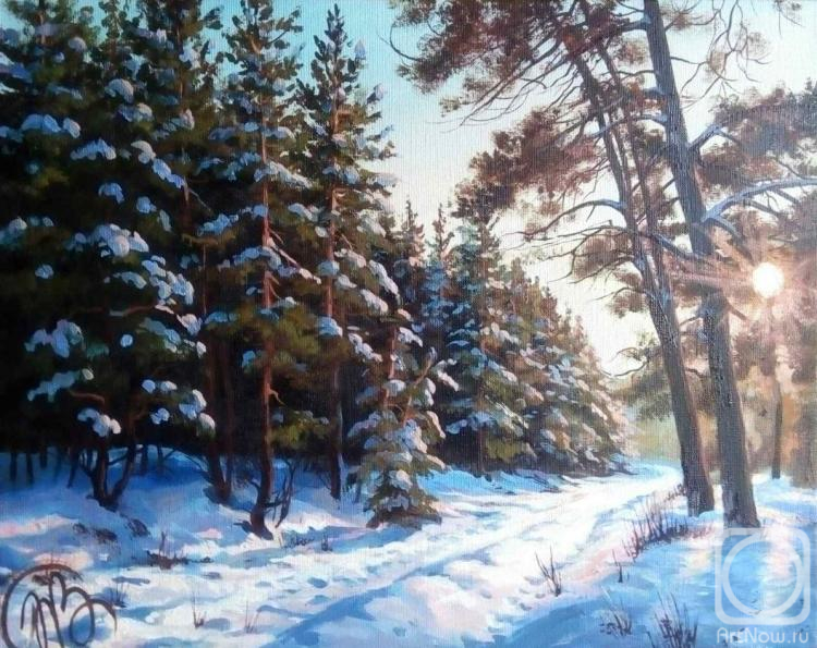 Panasyuk Natalia. Sunset in the winter forest