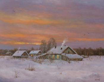 Winter Village. Evening. Dorofeev Sergey
