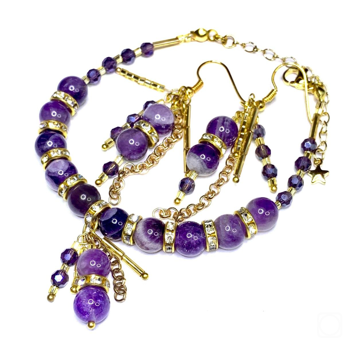 Temiraeva Alina. Set of handmade jewelry "Violet"