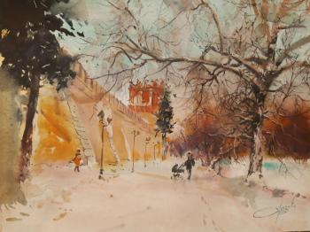 Moscow. Novodevichy Convent. On a walk (Watercolor Colors). Orlenko Valentin