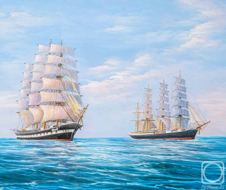 Lagno Daria. Pallada frigate and Kruzenshtern barque