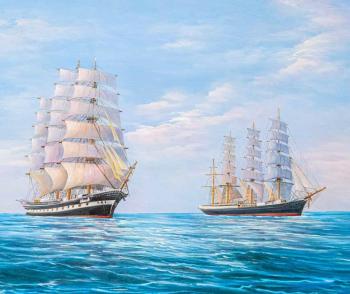 Pallada frigate and Kruzenshtern barque (The Frigate). Lagno Daria