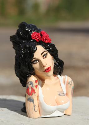 Amy Winehouse in white tank top. Churkina Larisa