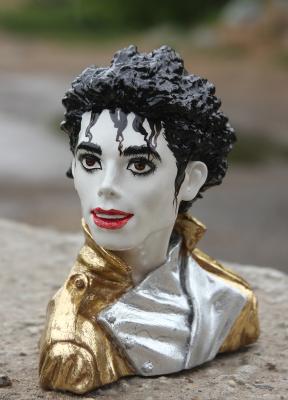 Michael Jackson white bust in gold. Churkina Larisa