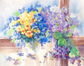 Violets and primroses. Mikhalskaya Katya