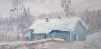 Akademichka in winter (A Winter House Painting). Baltrushevich Elena