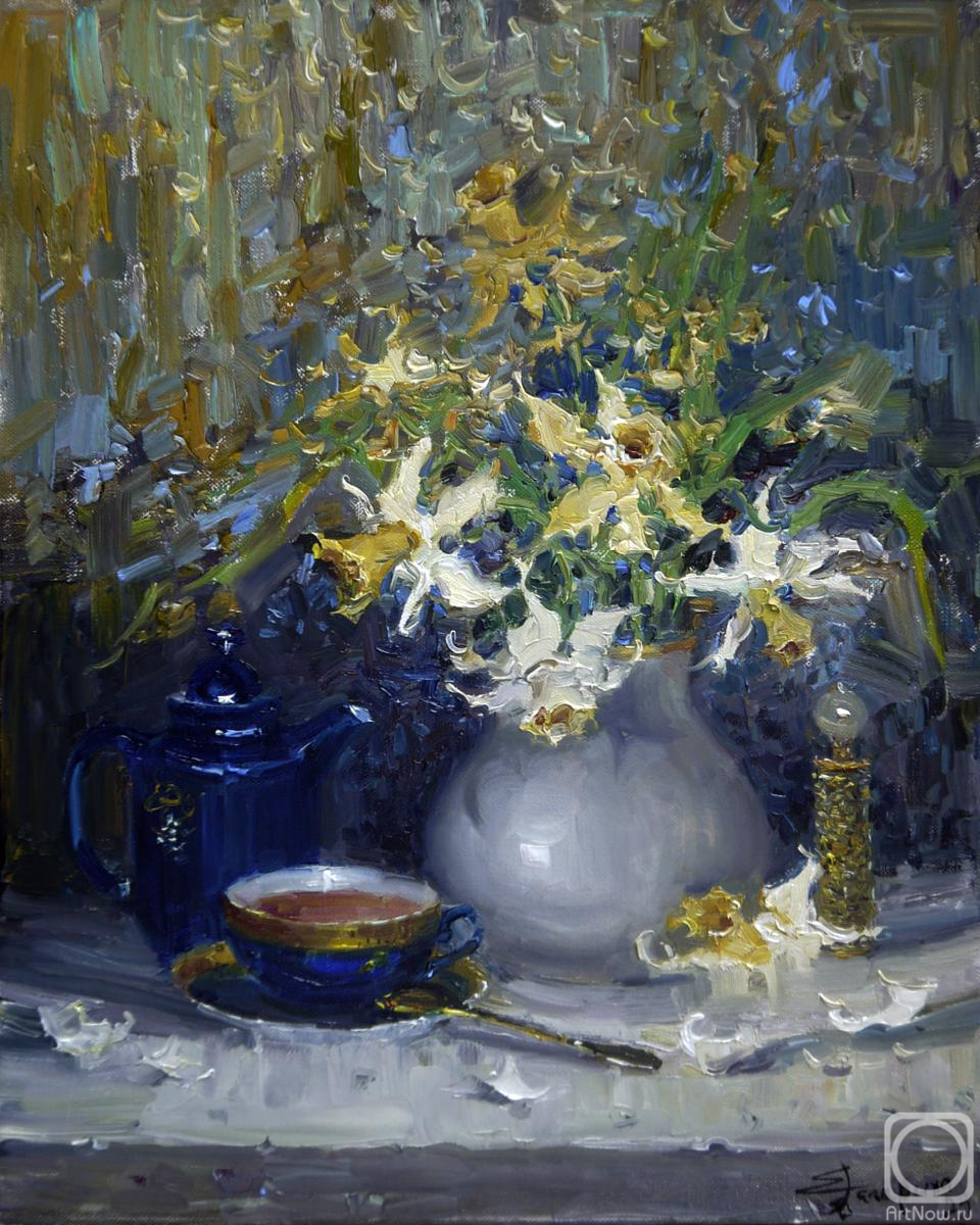 Gagarina Elena. Tea with daffodils
