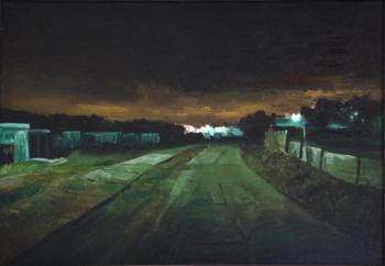 Night. The outskirts of the city. Mashin Igor