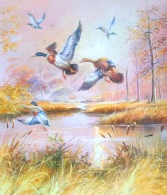 Wild ducks (Hunting Landscape). Bruno Augusto