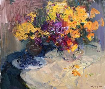 Still life with autumn flowers (A Vase On The Table). Makarov Vitaly